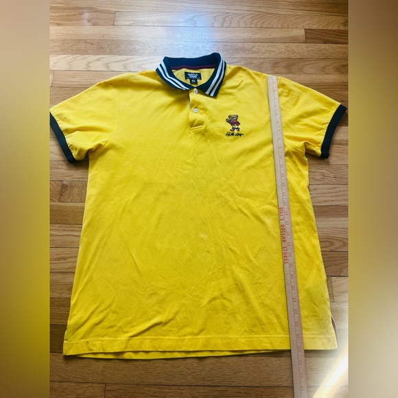 Hustle Gang Yellow Polo Shirt with Embroidered bear Logo mens 2xl - Picture 2 of 5